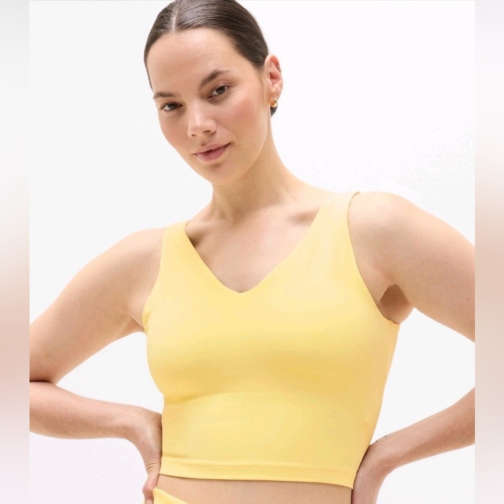 Nwt Athleta Transcend V-Neck Crop Citron Top Size Xs Best For D-Dd Cups